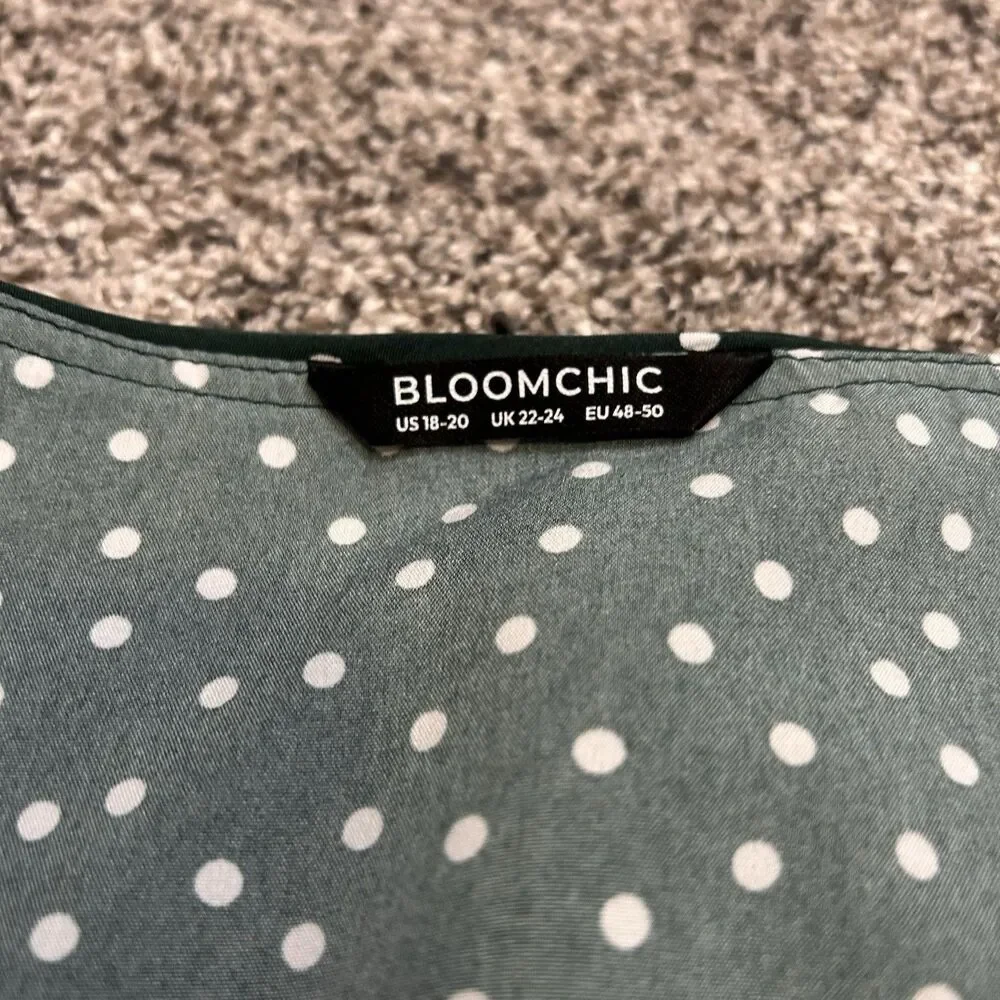 BloomChic Womens Green Polka Dot Dress 18-20 Pockets - Picture 5 of 8